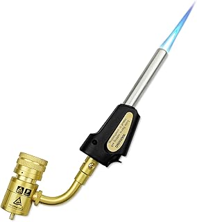 Gas Turbo Torch Stainless Steel Head, Brazing Soldering Welding Plumbing Tool Home Accessory for MAP Pro and Propane Cylinders, Adjustable Swirl Flame Propane MAP Gas Torch Head Tips