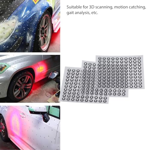 Hapivida 3D-Scan-Marker, Hochreflektierende 3D-Tracking-Punkt-Marker 6mm PET für professionelle 3D-Scanner, Präzise Referenzpunkte für Automobil Luftfahrt Mechanik