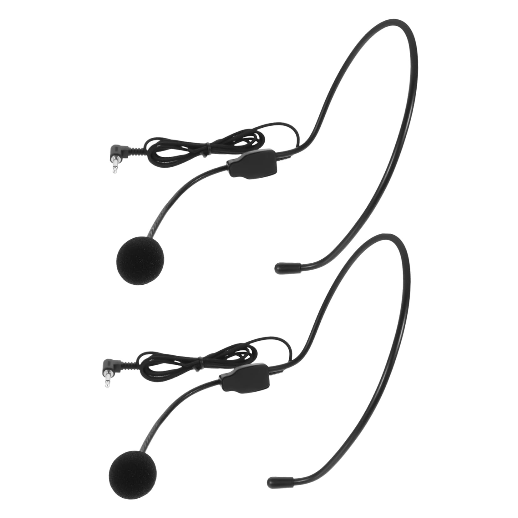 HANABASS 2pcs Wired Headset Microphone for Vocal Amplification Arm Lightweight Design for Teaching Lectures and Performances Black