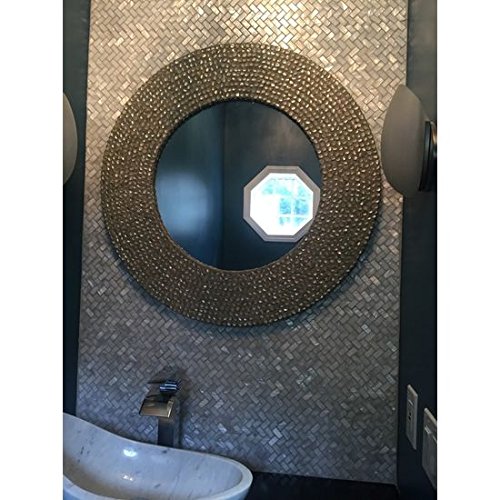Vogue Tile Genuine Mother of Pearl Oyster Herringbone Shell Mosaic Tile for Kitchen Backsplashes, Bathroom Walls, Spas, Pools (Pack of 5 Sheets)