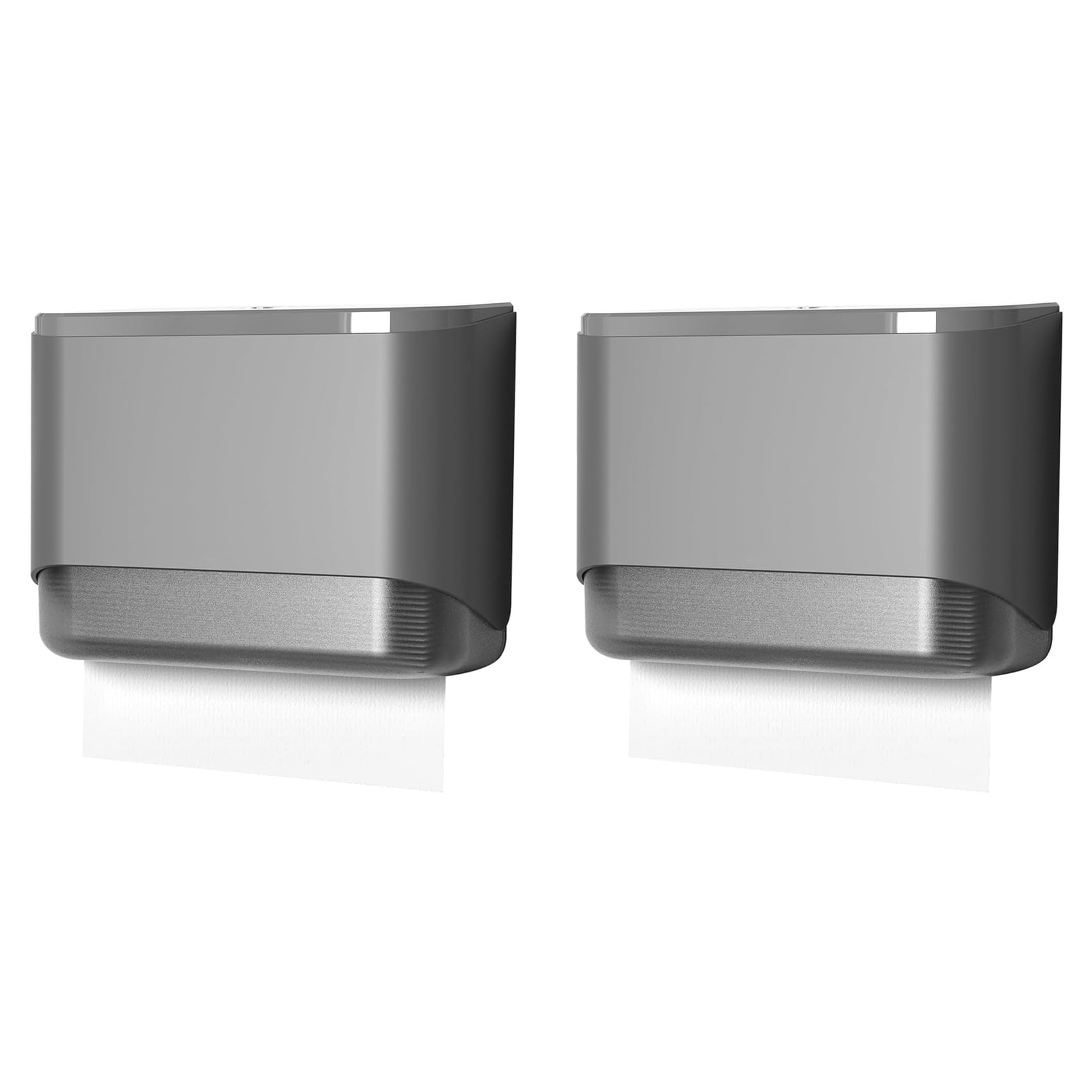 Hndhbfgrt 2X Paper Towel Dispenser Wall Mounted Adhesive Multifold Trifold Commercial Paper Hand Towel Dispenser for Bathroom Gray