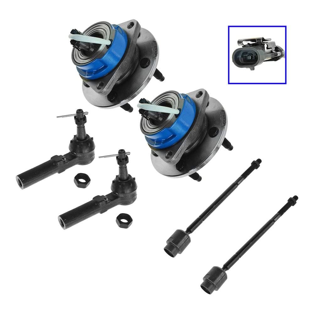 TRQWheel Hub & Tie Rod Front Inner Outer Kit w/ABS for Buick Chevy Oldsmobile