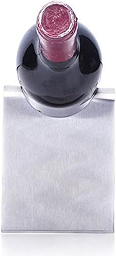 Miniatura 3 de CdyBox Estante de vino de acero inoxidable Soporte de botella de vino individual Exhibición (Plata)