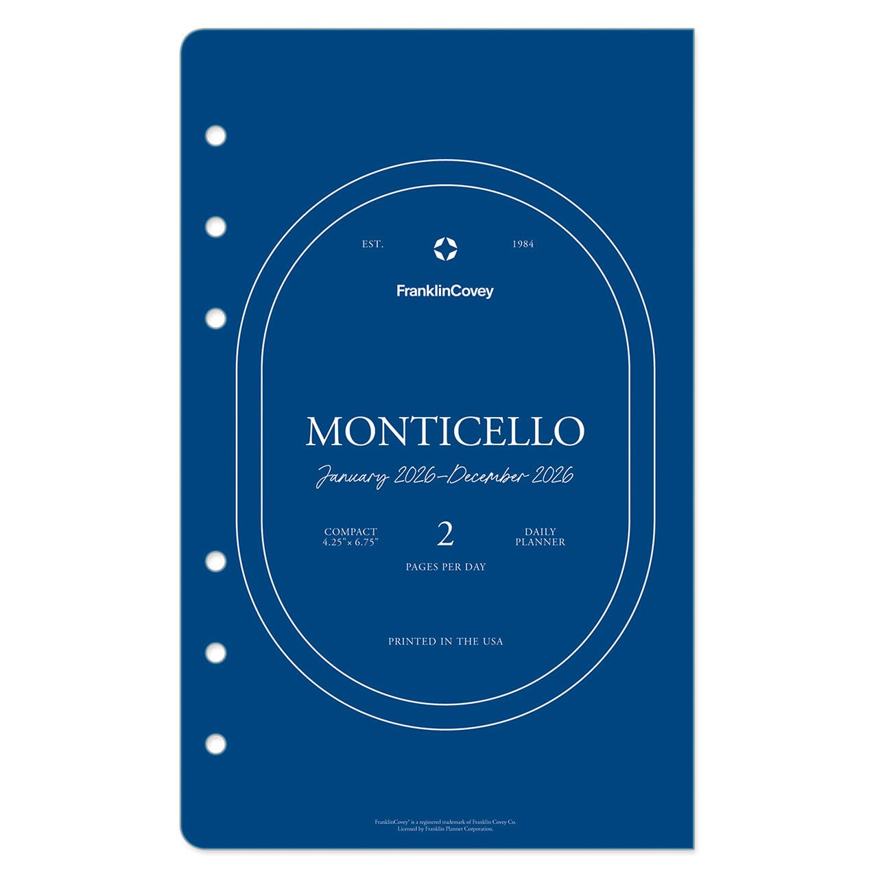 FranklinCovey コンパクト　スケジュール帳 Amazon.com : FranklinCovey - Monticello Planner Refill | Two Pages