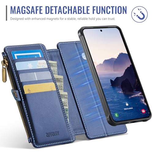 ZipFoldy for Galaxy S25 FE - Phone Case Wallet Magnetic Detach, Navy Blue by ZipFoldy - Used condition - Image 3