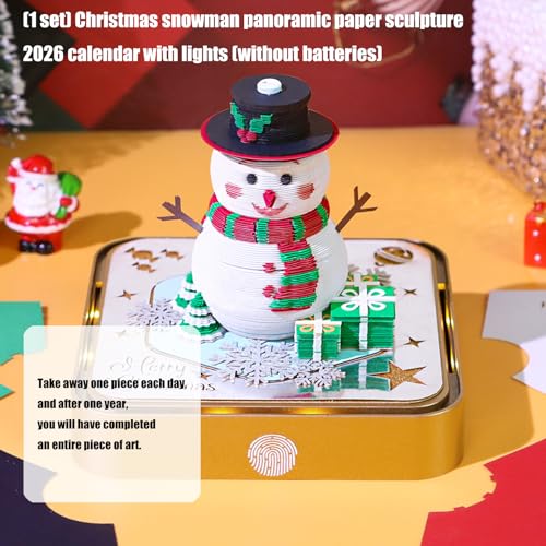 Calendrier 2026 lumineux LED avec motif papier rechargeable