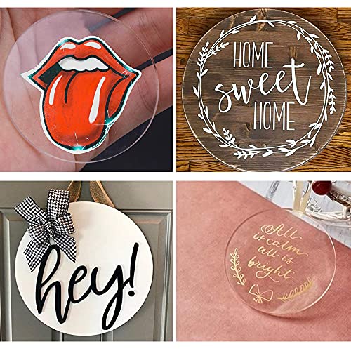 Image of 10 Pieces Clear Circle Acrylic Sheet, 1 /8 inch Thickness, 3.5 Inch Plexiglass Circle Acrylic Disc Transparent Round Acrylic Blank Sign for Name Cards, Cricut Cutting, Painting and DIY Projects