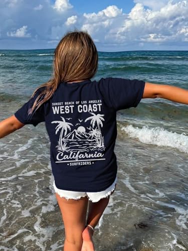 Girls Beach Vacation Short Sleeve T Shirts Summer Casual Tops3