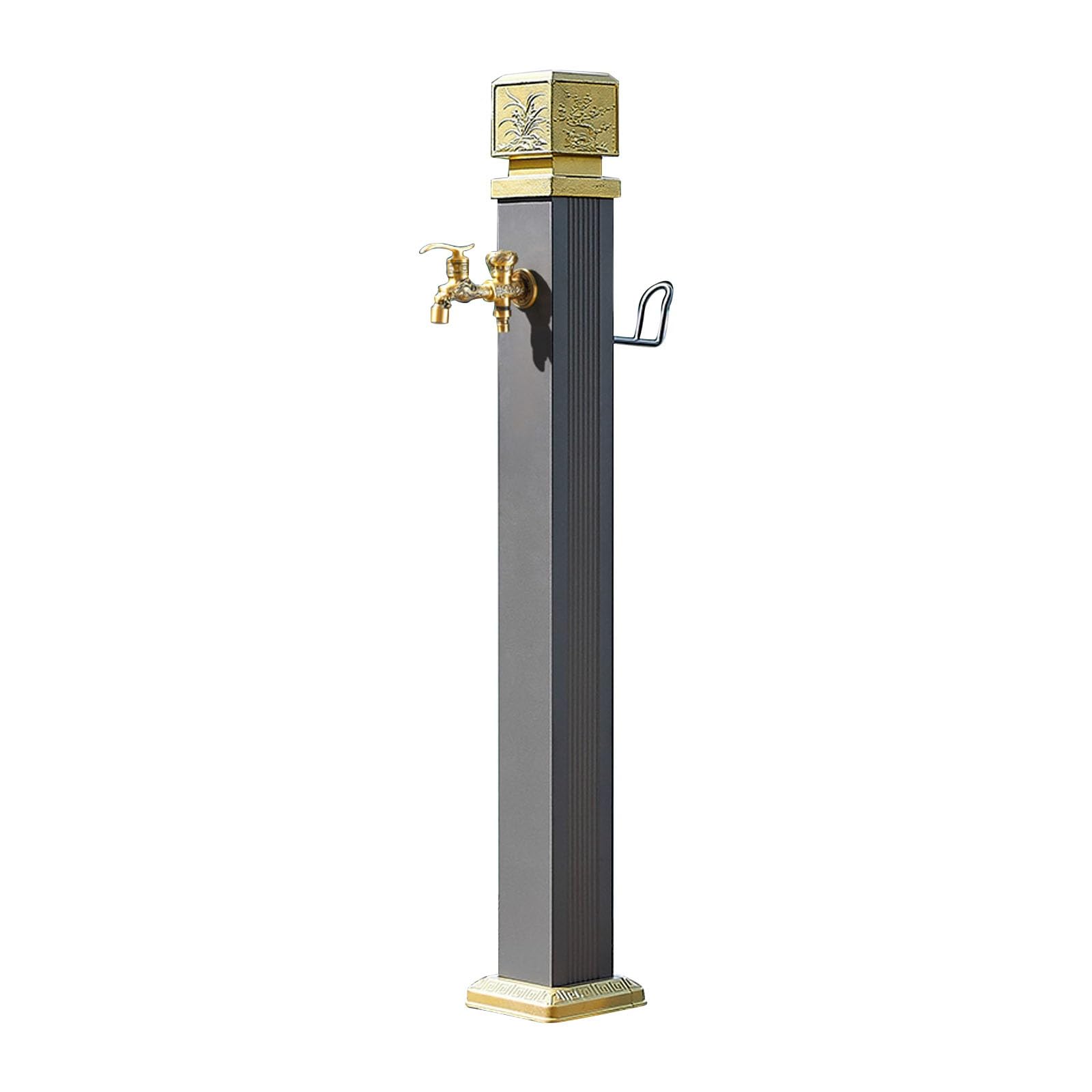 Columna de Agua de Jardín Independiente, Hidrante contra Incendios Resistente a Las Heladas, Grifo Exterior con Soporte para Manguera, para Riego y Riego(114cm/44.9in)