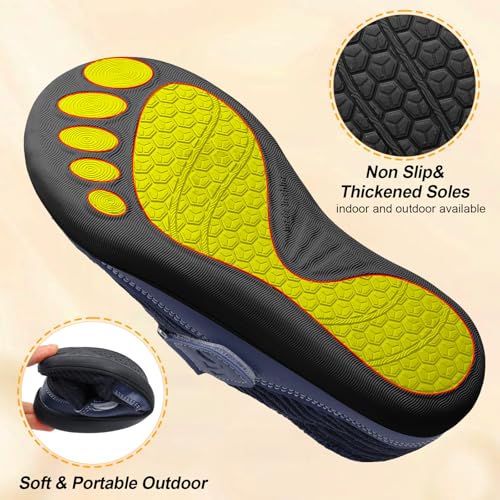 Image of Spesoul Wide Womens Slippers Adjustable House Shoes Indoor Outdoor Barefoot Slippers Cozy Walking Shoe Swollen Edema Diabetic Shoes
