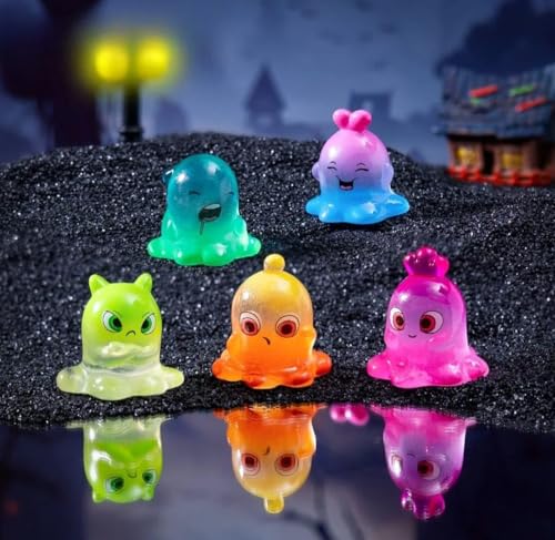 Image of VRB Dec 1 Set Miniature Showpiece Set for Home Decor,Car Dashboard,Valentine,Living Room,Gifts Figurines,Cake Decoration Items,Figurines for Home Decor. ((5 Pcs Glowing Ghost))