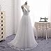 UMJIGF Wedding Bridmaid Fashion Elegant Bride Wedding Short-Sleeved Long Lace Wedding is Very Suitable for Church Garden Wedding Evening,White-12