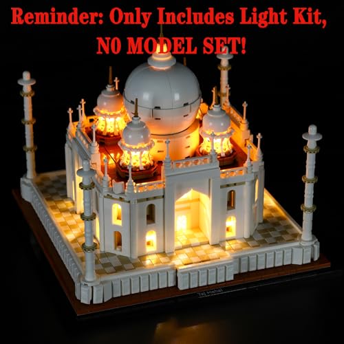 MENZAVA LED Light Set Compatible with LEGO 21056 Taj Mahal Architecture Building Blocks Model - Model Set NOT Included - Image 4