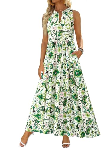 BTFBM Womens Summer Maxi Dresses 2025 Casual Sleeveless V Neck Lo...