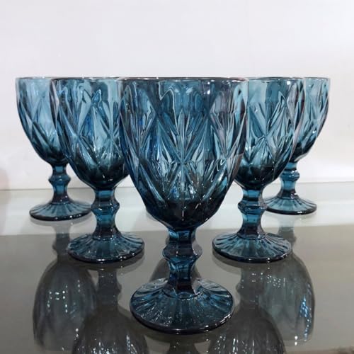 Kit 6 taças Diamond 340ml Azul