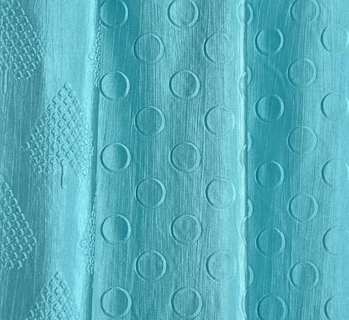 Image of Heavy Long Crush Floral Design Curtains | 7ft Premium Polyester Punching Coin Pattern Curtains for Living Room, Bedroom, Door & Window | Modern Aqua Home Decor Screens | Set of 1 Pieces