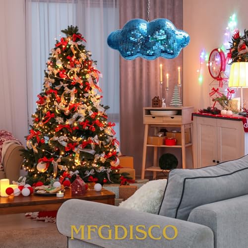 Boule disco nuage bleue pour illuminer une pièce sombre avec reflets
