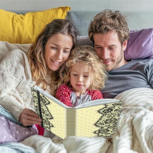 Image of Photo Album 4x6 120 Photos with Strong Elastic Band, Lemon Lace Dots | Large Capacity Premium Leather Picture Album, Portable Wallet Albums Photo Book for Family Anniversaries Wedding Baby