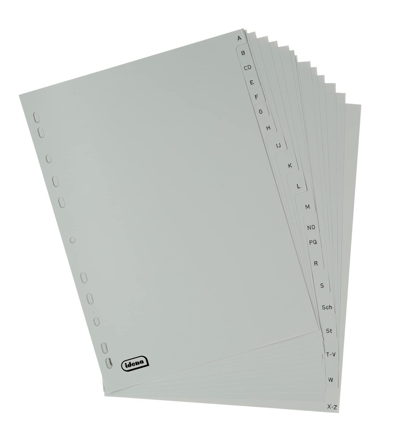 Indice A-Z Idena 302028 per DIN A4 plastica larghezza extra 20 pezzi grigio