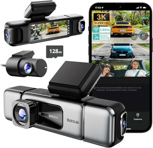 BOTSLAB 4 Kanal Dashcam Auto Vorne Hinten,3K+3 * 1080P Dash...