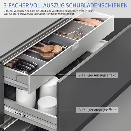 Schubladenschienen 350mm, 1 Paar (2 Stk.) Kugelauszug, 35mm Nut Schubladenauszug, Vollauszug Schubladenführungen mit Montageschrauben, Schubladen Schienensystem, Schubladen Führung belastbar bis 35 kg