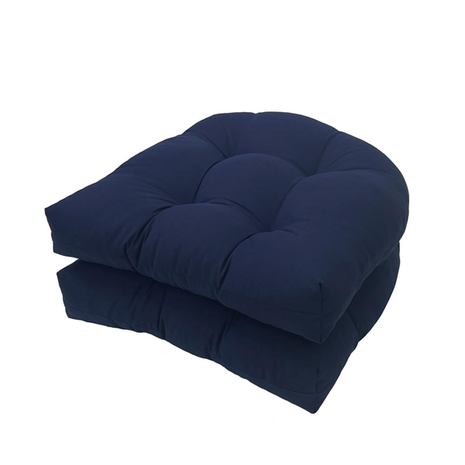 FYHTC Set of 2 Garden Chair Seat Pads, 48 ​​x 48 Cm, 7 Cm Thick Soft Chair Cushion, Dining Room Seat Cushion for Indoors and Outdoors, Furniture Sofa(Navy blue)