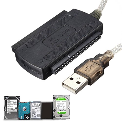 Cable adaptador USB 2.0 a IDE SATA 2.5/3.5 HDD negro miniatura 6