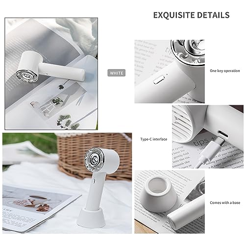 Super Mundo Tragbarer USB- Ventilator, 3 Geschwindigkeiten, tragbar, elektrisch für Büro, Zuhause, Reisen, Outdoor, Weiß (620)-3