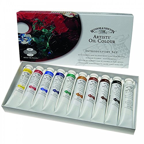Winsor & Newton Artists' Oil Colour Paint Introductory Set, Ten 21ml Tubes, Crimson,Yellow,Green, 0.7 Fl Oz (Pack of 10)