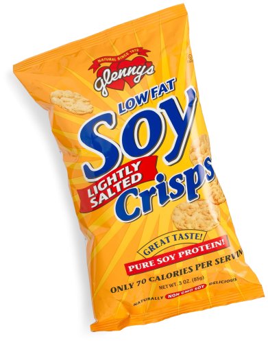 Glenny's Low Fat Soy Crisps, Lightly Salted, 3-Ounce Bags (Pack of 12)