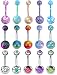 EVELICAL 15Pcs 14G Stainless Steel Belly Button Rings for Women Girls CZ Screw Navel Bars Body Piercing Jewelry