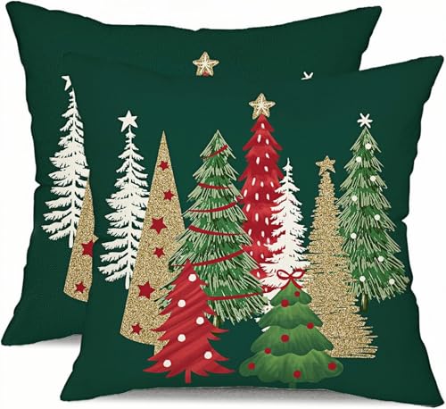 Reviews de Fundas decorativas - los más vendidos. 43 JAFEN 2 Fundas Decorativas para Cojines Navideñas, Funda Cojín Suave Cuadrada 45x45 cm (18x18 in) - Decoración Árbol de Navidad, Invierno y Sofá para Hogar (Verde)
