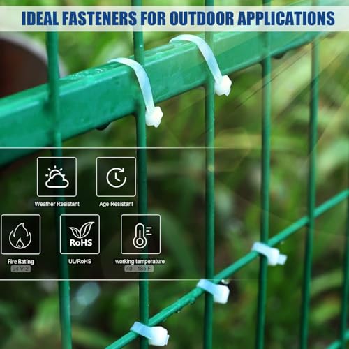 Image of bvslf 200 MM x 3.6 MM | Pack of 400 | 8 Inch Self Locking Nylon Cable Tie, Heavy Duty Weather-Resistant Cable Strap Zip Wire Fastener Organizer Tie, Ties for Cable Management Electrical Home Office