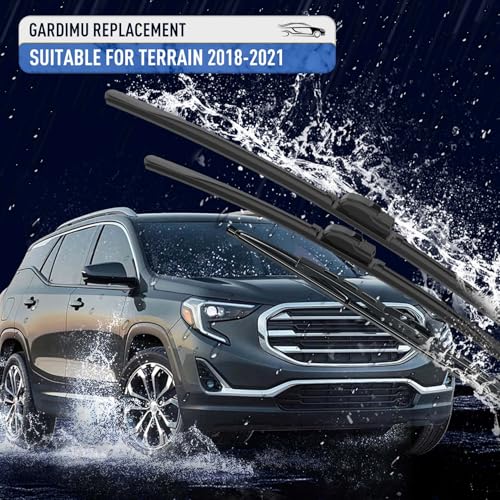 Image of Front and Rear Windshield Wipers for GMC Terrain 2018-2021 | Quiet and Streak-Free Front and Back Wiper Blades Assembly All-Season OEM Automotive Replacement Accessories