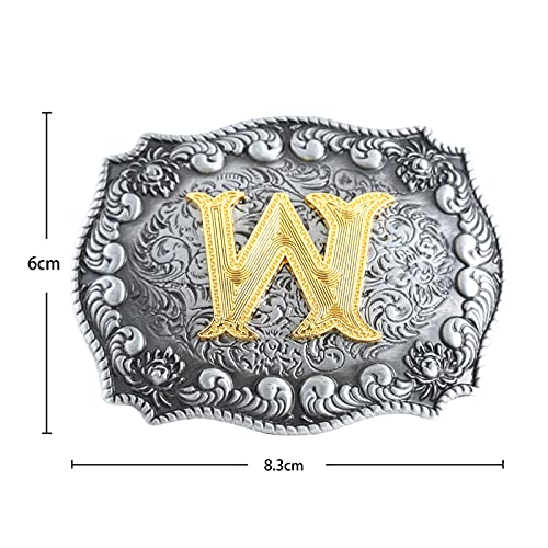 Image of HUABOLA CALYN Belt Buckle Men, Western Cowboy Rodeo Small Alphabet Letter ABCDMRJ to Z Initial Belt Buckles for Women