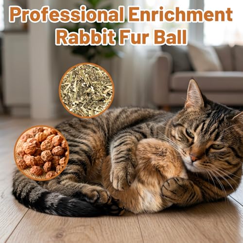 Boules de fourrure de lapin pour chat de qualité supérieure avec herbe à chat lavable - 11