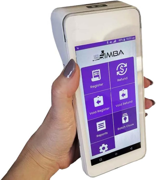 Simba from NRS - The Ultimate Handheld standalone Credit Card Processing Terminal for Dual Pricing/Cash Discount - Requires NRS Account with SwyftPAY Prior to Shipping