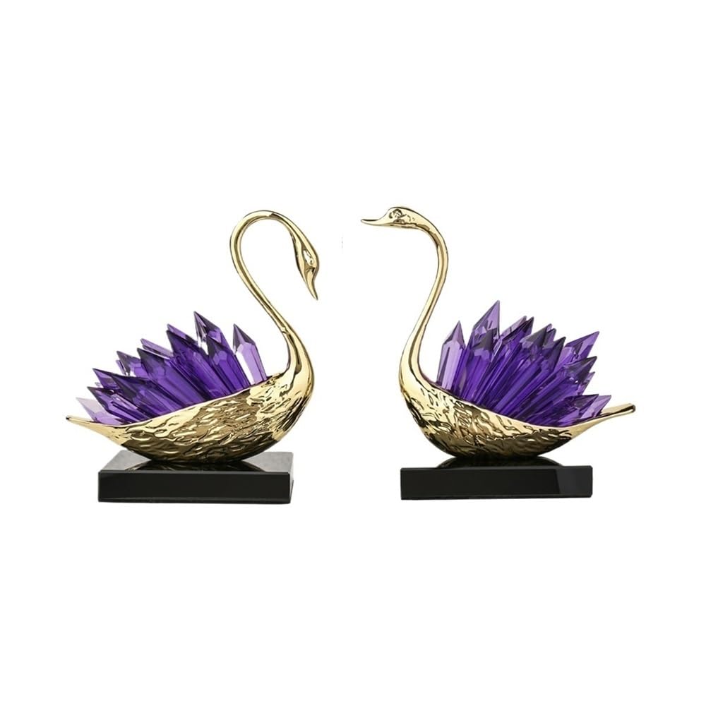 QINGGANG-0224 Desktop Decorations Light Luxury Crystal Swan Ornaments for Living Room, Office, Entrance And Wine Cabinet Decorations
