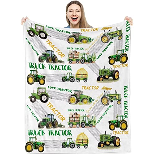 Couverture Douillette pour Enfant - pour Tracteur - Douce et Chaude - en Peluche - pour Camion - Tracteur - Couverture Moelleuse - Équipement de Voiture - en...
