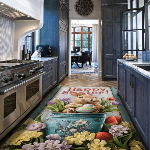 Tapis de Pâques 120x180cm avec carpette imprimée lapin pour chambre - 5
