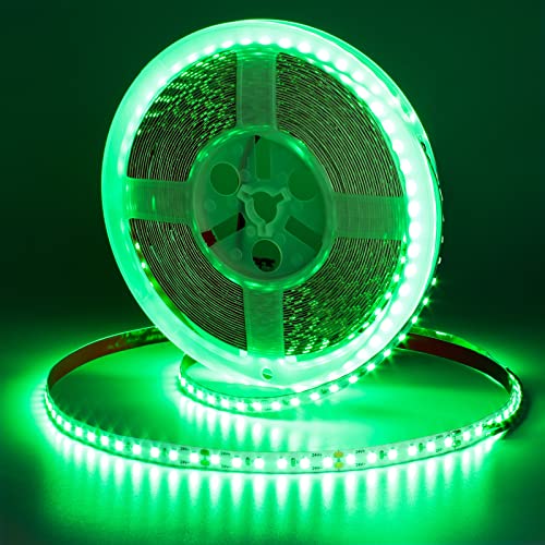 GOMING 24V 10M Ruban à LED Vert 520nm Haute Densité 1200 LED 2835 SMD Haute Luminosité Non étanche Flexible Découpable Bande LED pour Maison Chambre Cuisine