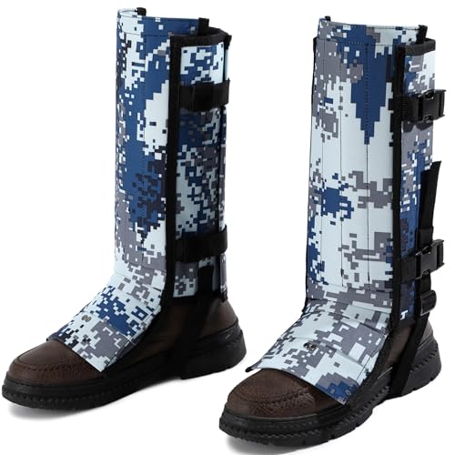 JIANYA Snake Gaiters for Men & Women, Waterproof Snake Guards Snake Bite Protector for Lower Legs, Snake Proof Gaiters with Adjustable Size for Hunting Hiking Farm Working, Blue