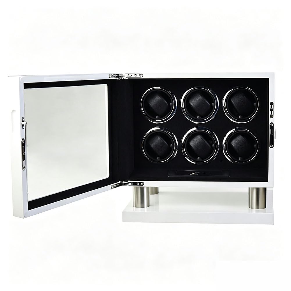 HGTRH Watch Winder, Watch Winders for Automatic Watches Watch Shaker Watch Spinner Watch Winder 6 White