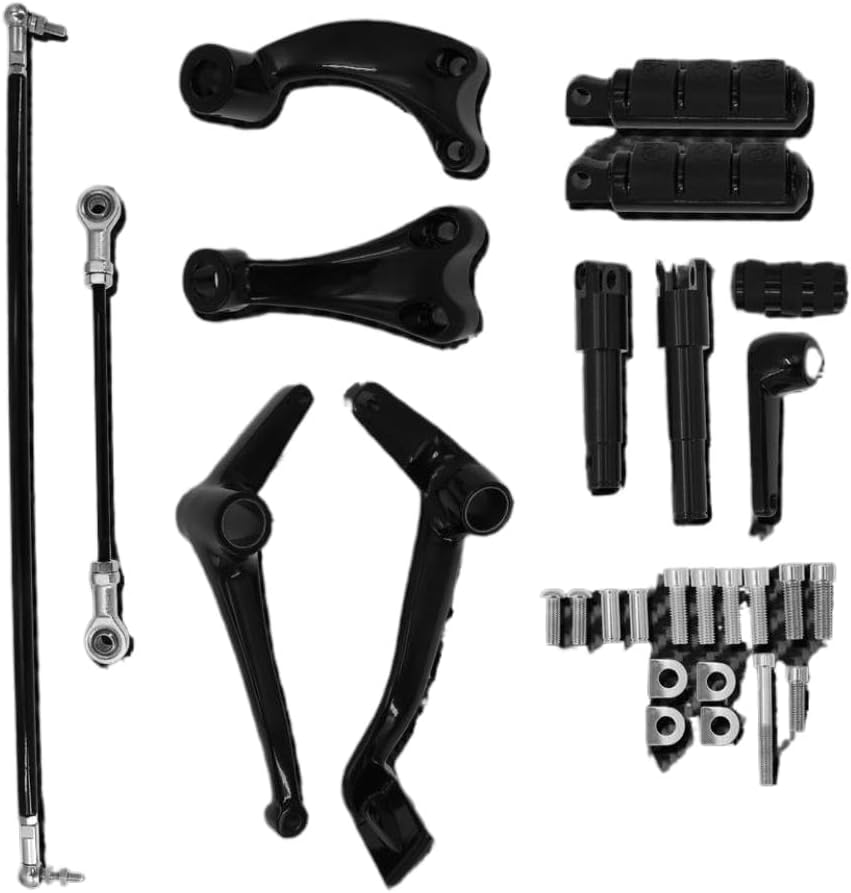 Forward Controls with Pegs Levers and Linkages Compatible with Sportster XL 883 1200 48 Models Iron Forty Eight Low 2004-2022 Motorcycles(B Black 2014-2022)