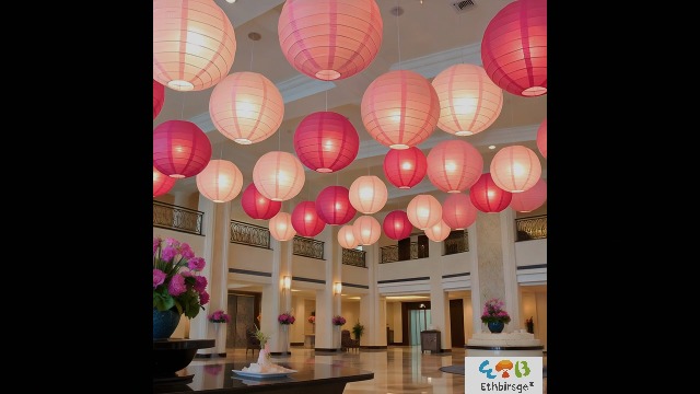 Image of Blue Chinese Paper Lanterns with LED Lights, 10-Pack 10inch | Hanging Lights for Baby Boy Shower, Beach Party, Birthday Decorations, Ceiling Decor & Home Party