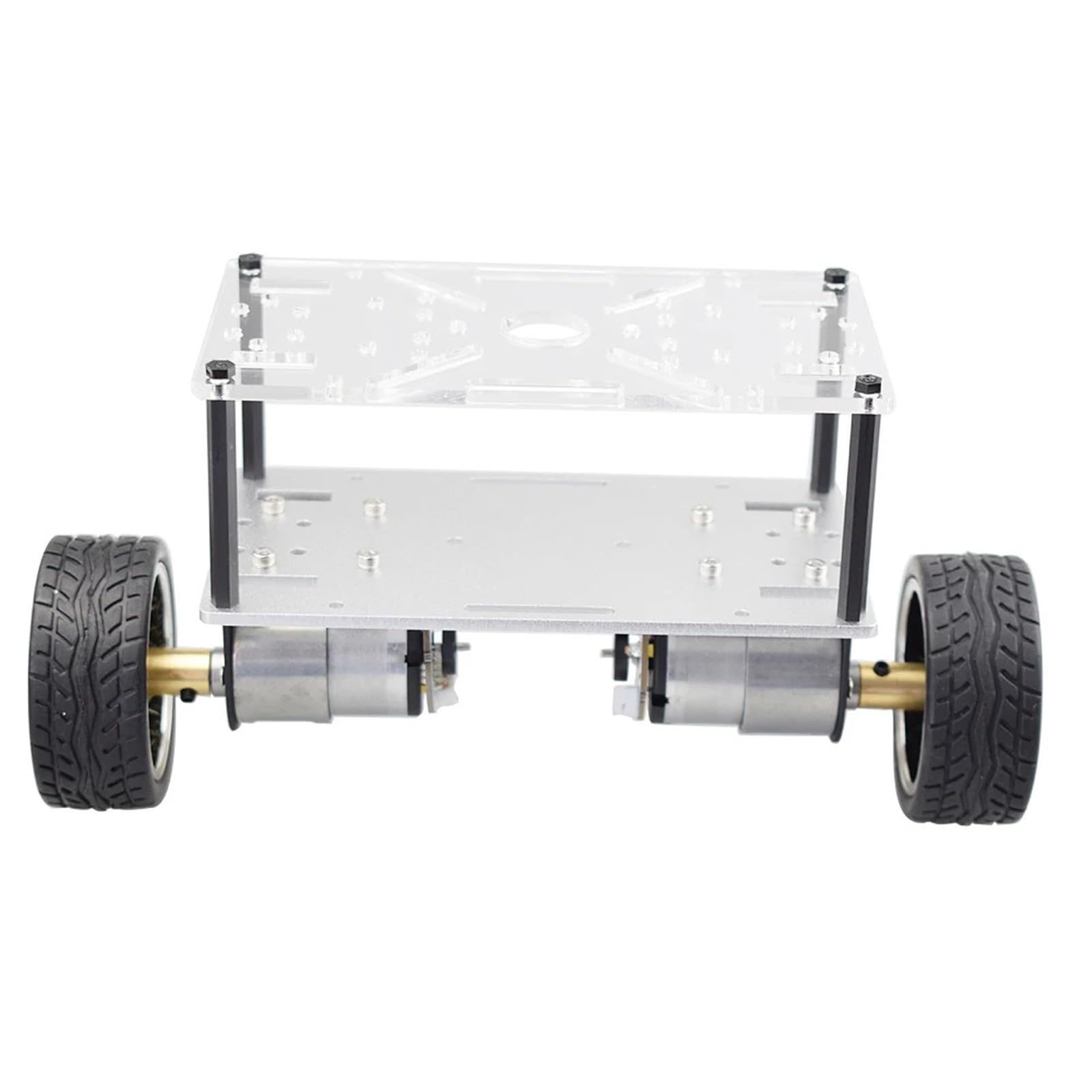 Podwójne podwozie 2WD samobalansujący zestaw samochodowy Robot z 2 szt. Silnik enkodera dla Arduino Raspberry Pi DIY macierzystych części do zabawek(gray)