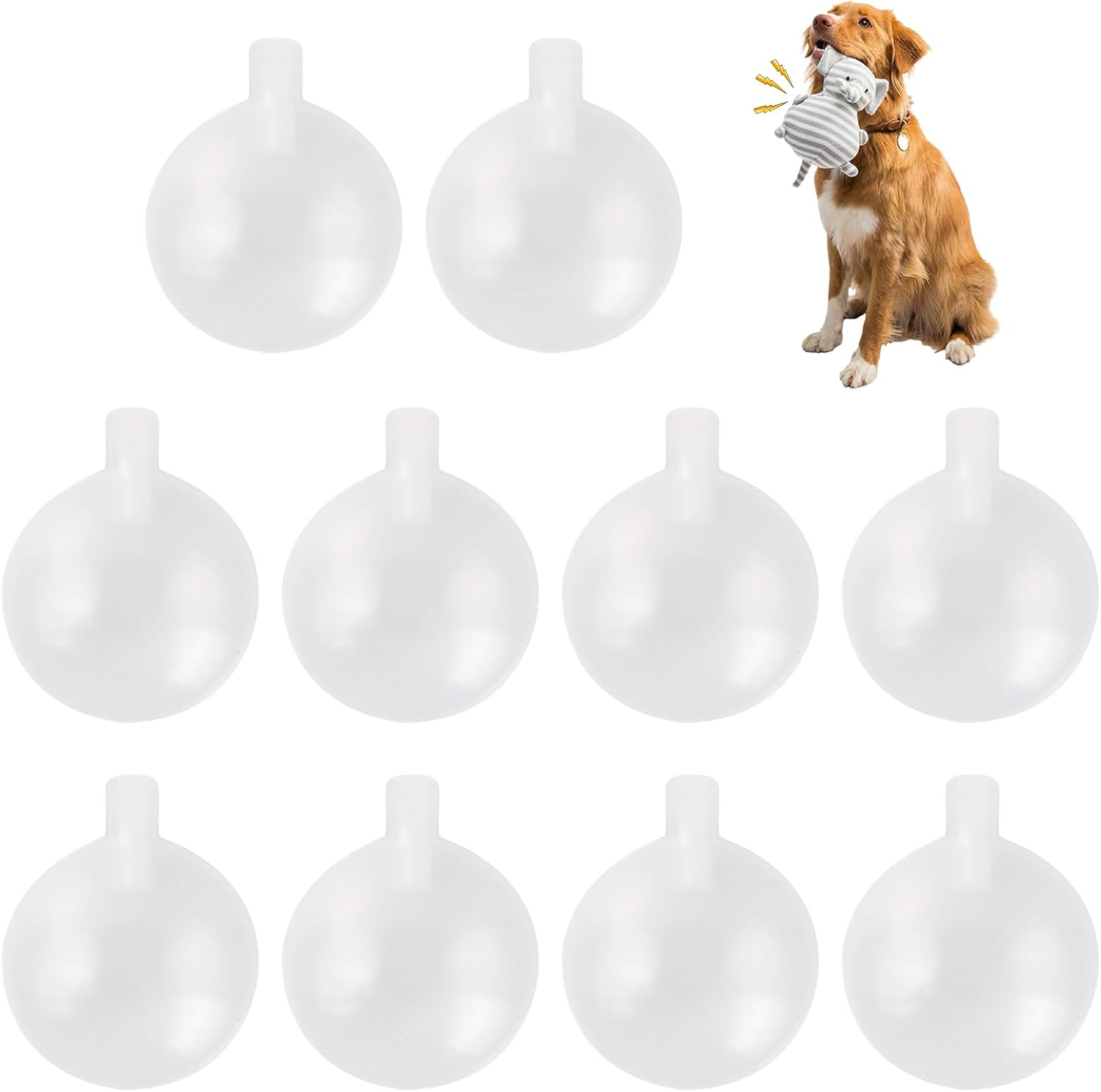 10 Pcs 35mm Replacement Squeakers for Dog Toys, Clear Plastic Noise Maker Insert Replacement, Small Round Toy Noise Voice Maker Insert for Dog Cat Toy Pet Doll Repairing