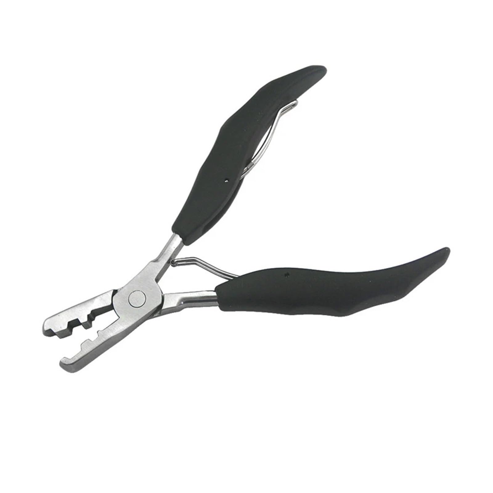 Mzsklw Black Hair Extension Pliers 5.7 Inch 2 In 1 Handle Plier With Flat Grooves 3Mm And 5Mm Grooves Pre-Bonded Hair Extension Clamp