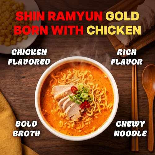 Image of Nongshim Ramen Noodles, Gourmet Instant Ramen bowl, Premium Microwavable Noodle Soup, Shin Gold, 3.56 Ounce (Pack of 6)
