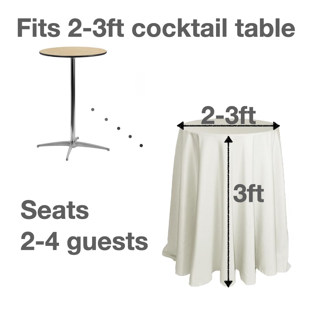 Urby 90'' White Round Tablecloth for 4ft Round Folding Table That Seats 4-6 Guests, Mantel Redondo Para Mesa De 4 Sillas - Image 3